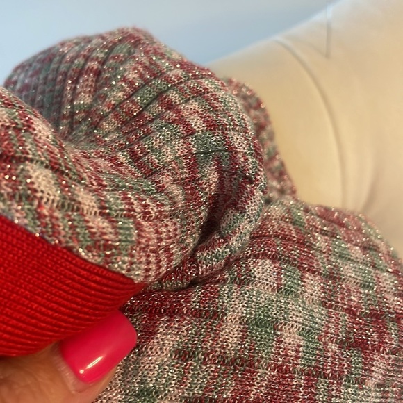 URBAN OUTFITTERS fitted ribbed stretch button front cropped sweater, lurex sz XS - Picture 10 of 10